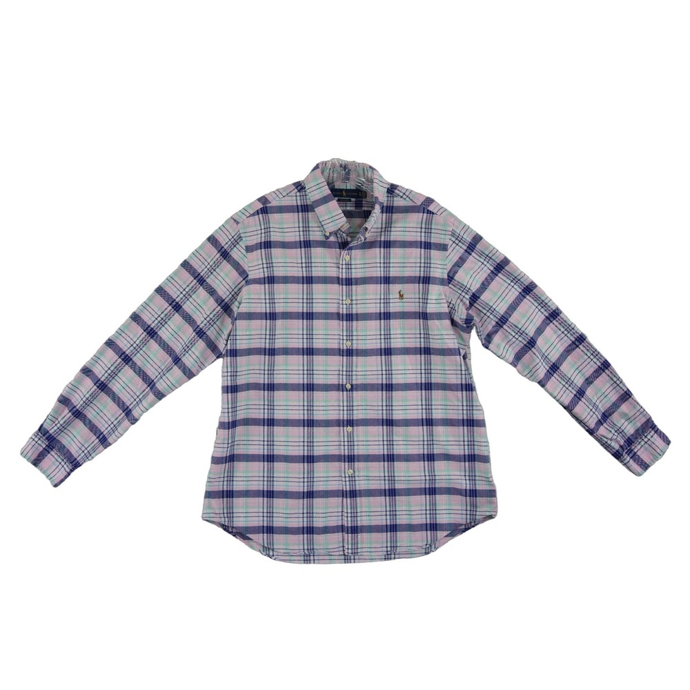 Ralph Lauren Pink Plaid 100% Cotton Button Down Shirt‎ Men's Size XL Classic Fit